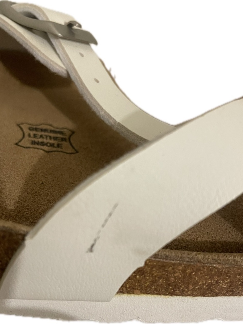 Cushionaire Luna Cork White Strappy Sandals Size 10 w/Dust Spot - Picture 6 of 12